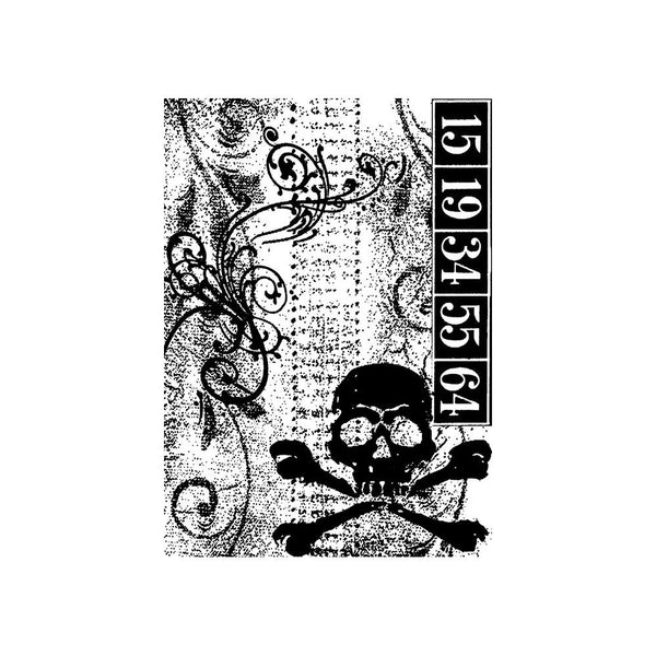 Stampers Anonymous, Tim Holtz Cling Stamp 2.5"X3.5", Skull (COM003)