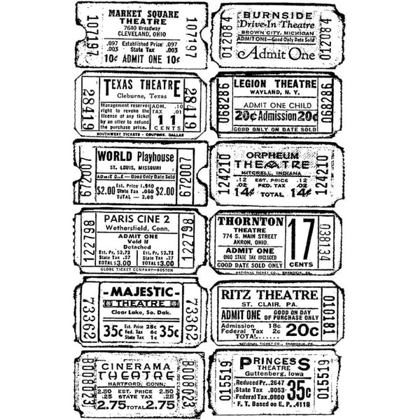Stampers Anonymous, Tim Holtz Cling Stamp 2.5"X3.5", Ticket (#COM007)