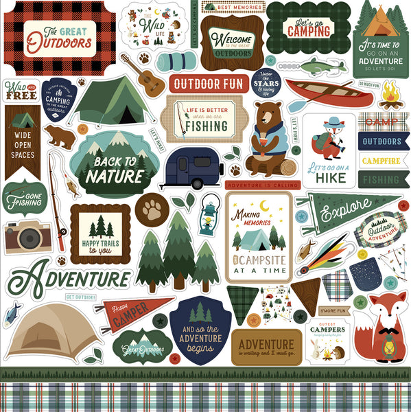 Call Of The Wild Cardstock Stickers 12"x12", Elements