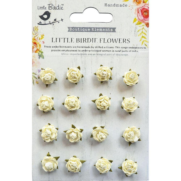 Little Birdie Beaded Micro Roses 16/Pkg, Moon Lights (CR71887)