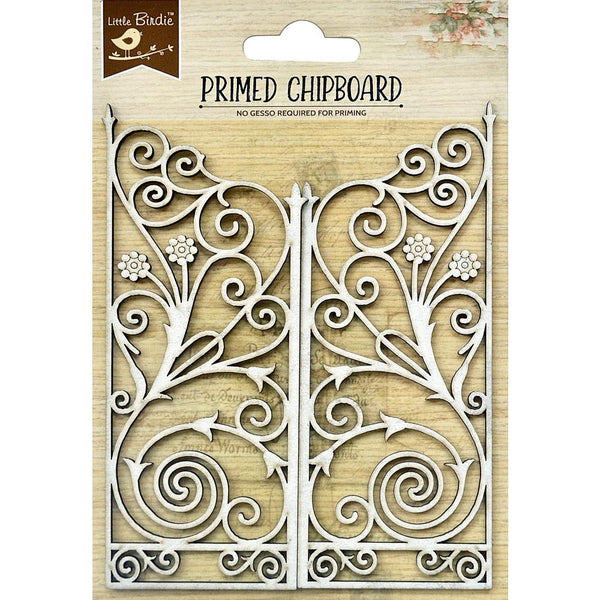 Little Birdie Laser Cut Primed Chipboard 2/Pkg, Fairy Gate