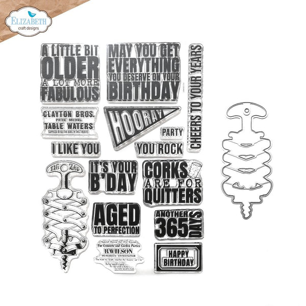 Elizabeth Craft Designs, Stamp And Die Set, Celebrations (#CS337)