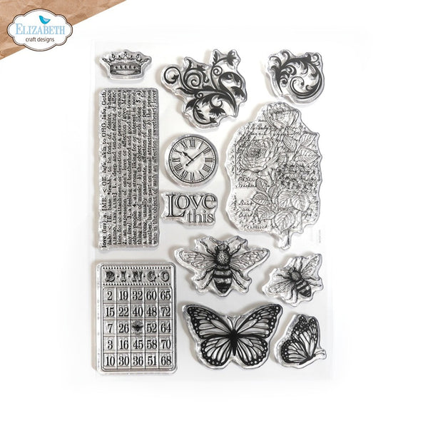 Elizabeth Craft Clear Stamps, Love & Roses