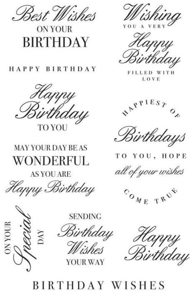 Kaisercraft, 4"x6" Clear Stamps, Birthday Wishes