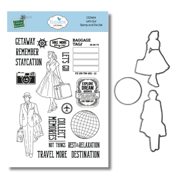 Elizabeth Craft Designs, Stamp And Die Set, Let's Go! (CSD454)