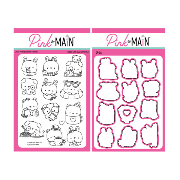 Pink & Main, Clear Stamps & Dies Set, Calendar Cuties (PM0803 & PNM769)