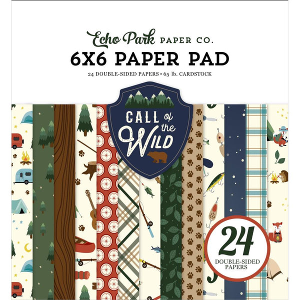 Echo Park Double-Sided Paper Pad 6"X6" 24/Pkg, Call of the Wild, 12 Designs/2 Each