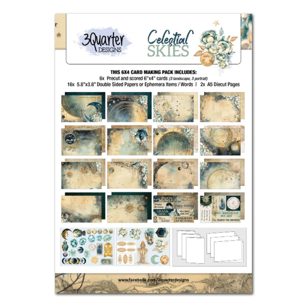 3Quarter Designs, Celestial Skies, 6x4 Card Pack