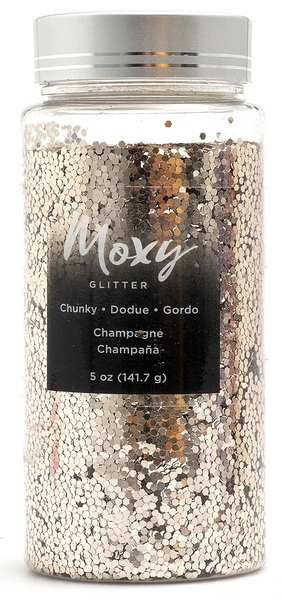 American Craft, Moxy Chunky Glitter, 5oz Bottle, Champagne