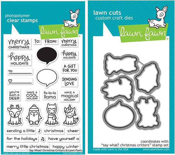 Lawn Fawn, Stamps & Dies Bundle, Say What?  Christmas Critters (LF1778 & LF1779)