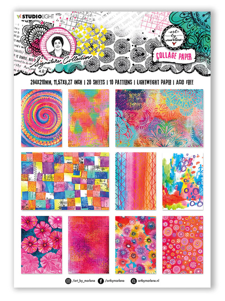Art By Marlene Signature Collage Paper 8.25"X11.5" 20/Pkg, Nr. 02, Colorful