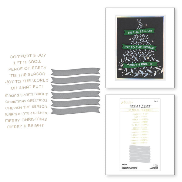 Spellbinders Glimmer Hot Foil Plate & Die, Comfort & Joy Sentiments (GLP-415)