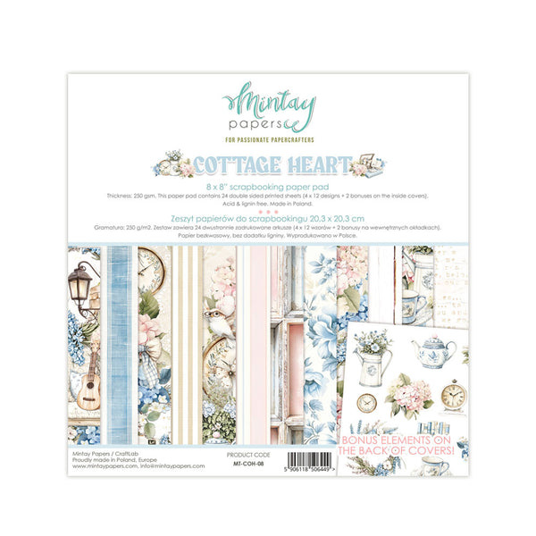Mintay Papers, 8X8 Paper Pad, Cottage Heart (MT-COH-08)
