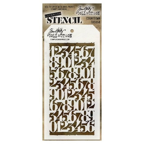 Stampers Anonymous, Tim Holtz Layered Stencil 4.125"X8.5", Countdown