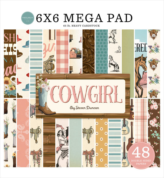 Carta Bella, Double-Sided MEGA Paper Pad 6"X6", Cowgirl (CBCG436031)