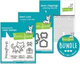 Lawn Fawn, Stamps, Dies & Coloring Stencil Bundle, Cozy Cats Christmas Add-On (LF3899, LF3900 & LF3901) - Scrapbooking Fairies