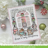 Lawn Fawn, Stamps, Dies & Coloring Stencil Bundle, Cozy Cats Christmas Add-On (LF3899, LF3900 & LF3901) - Scrapbooking Fairies