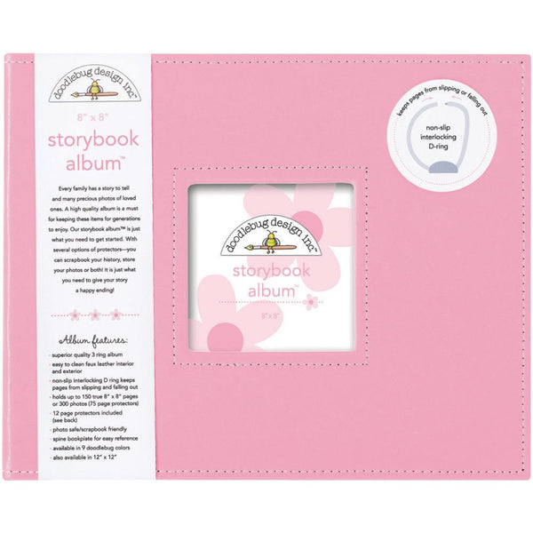 Doodlebug Storybook D-Ring Album 8"X8", Cupcake