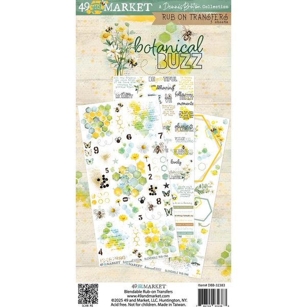 49 And Market, Rub-On Transfer Set 6"X12", Botanical Buzz (DBB-32383)