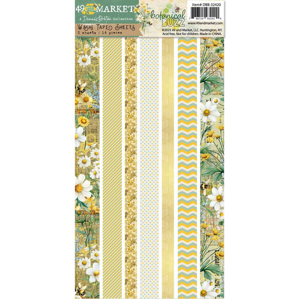 49 And Market, Washi Tape Sheets, Botanical Buzz (DBB-32420)
