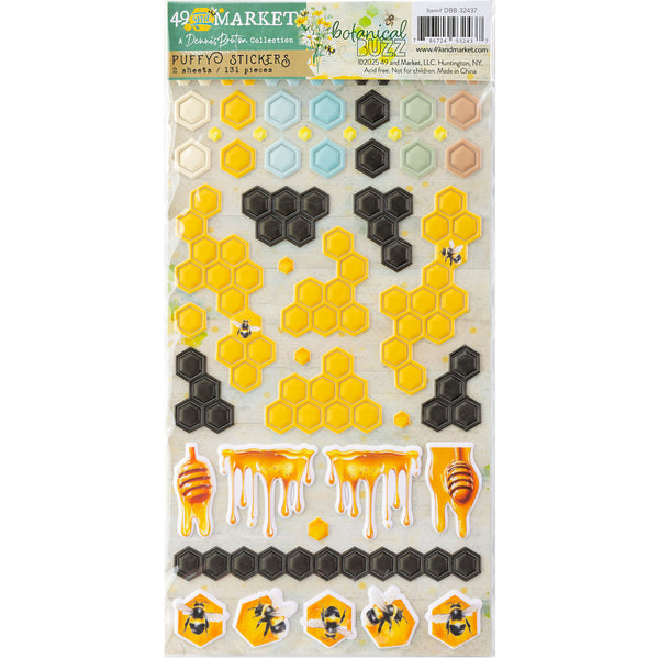 49 And Market, Puffy Stickers, Botanical Buzz (DBB-32437)