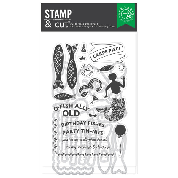 Hero Arts, Clear Stamps & Dies Bundle, Well Preserved (DC340)