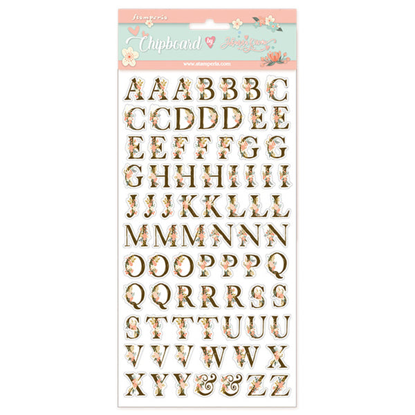 Stamperia Adhesive Chipboard 6"X12", Alphabets, Love Story