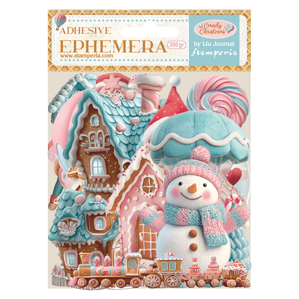 Stamperia, Cardstock Ephemera Adhesive Paper Cut Outs, Candy Christmas (DFLCT66)