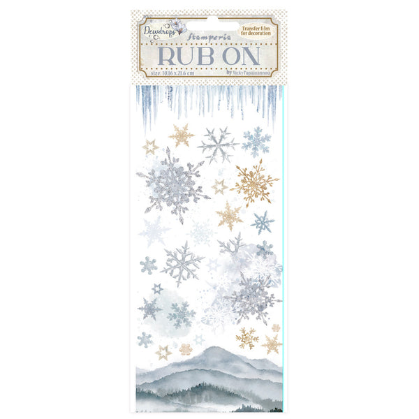 Stamperia, Rub-On 4"X8.5", Create Happiness Dewdrops by Vicky Papaioannou, Snowflakes