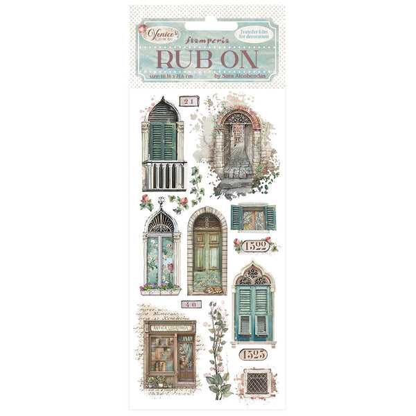 Stamperia Rub-On 4"X8.5", Venice City of Art, Doors and Windows (DFLRB169)