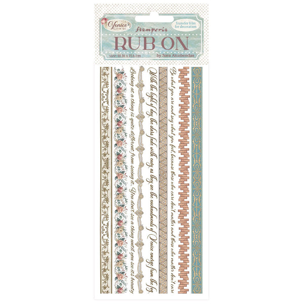 Stamperia Rub-On 4"X8.5", Venice City of Art, Stripes (DFLRB171)