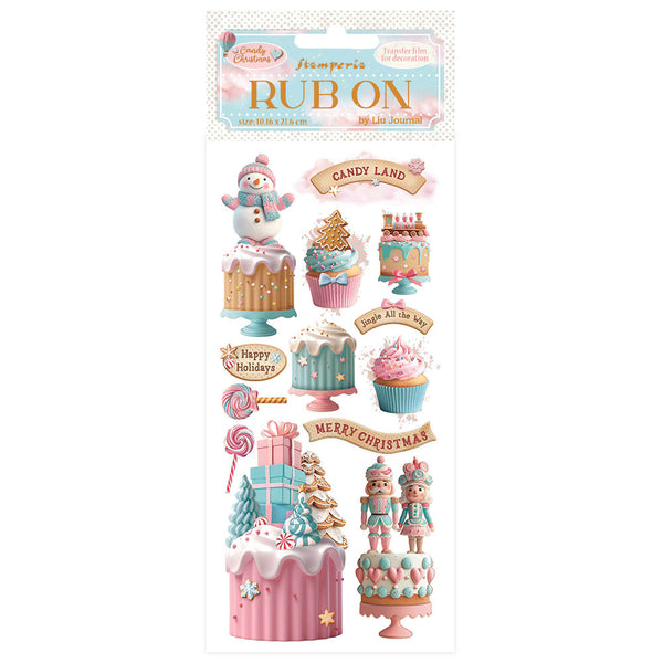 Stamperia Rub-On 4"X8.5", Candy Christmas, Cakes (DFLRB175)