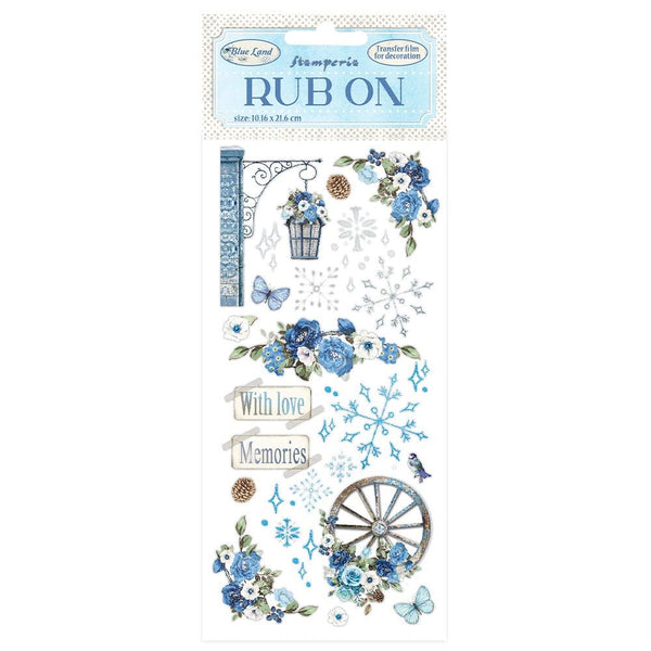 Stamperia Rub-On 4"X8.5", Blue Land
