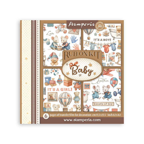 Stamperia, Assortment Rub-On Kit 6/Pkg, Baby