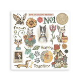 Stamperia, Assortment Rub-On Kit 6/Pkg, Furry Friends