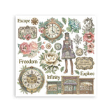 Stamperia, Assortment Rub-On Kit 6/Pkg, Gardens of Time (DFLRBX11)