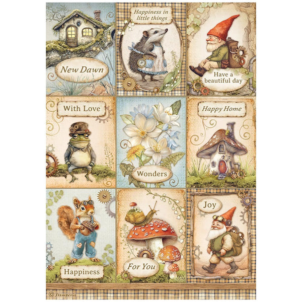 Stamperia Rice Paper Sheet A4, Hidden Grove, Cards