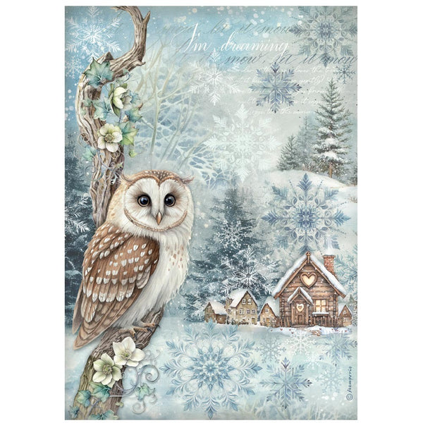 Stamperia, Rice Paper Sheet A4, The Owl's House Owl (DFSA41052)