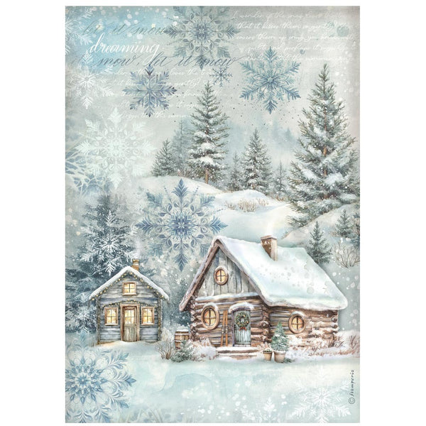 Stamperia, Rice Paper Sheet A4, The Owl's House Owl, Cottage (DFSA41053)