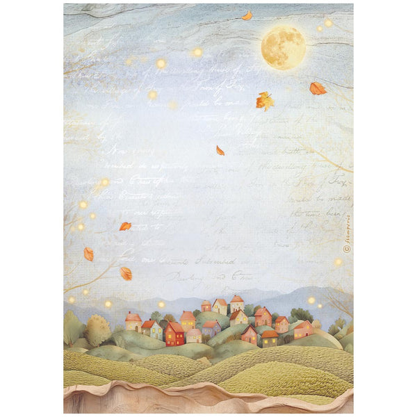 Stamperia, Whispering Woods Rice Paper Sheet A4, Hills (DFSA41058)