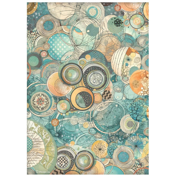 Stamperia Rice Paper Sheet A4, Furry Friends, Harmony of Circles & Textures