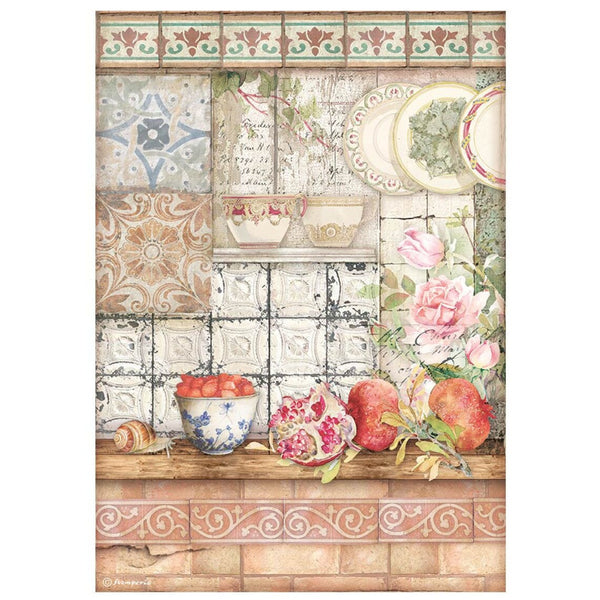 Stamperia, Rice Paper Sheet A4, Tiles, Casa Granada