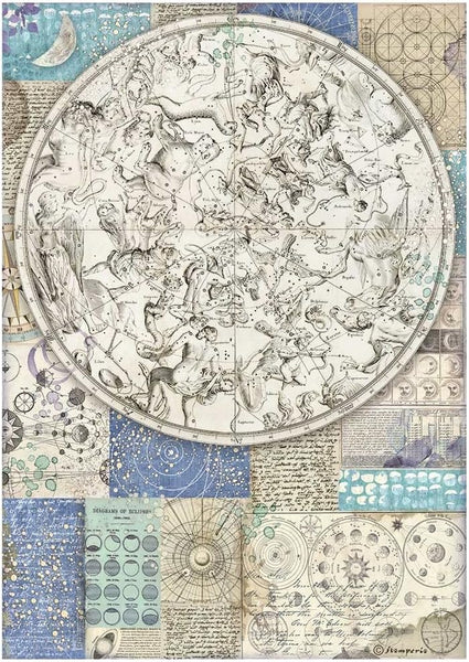 Stamperia, Rice Paper Sheet A4 Zodiac, Cosmos Infinity