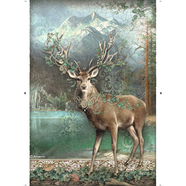 Stamperia Rice Paper Sheet A4, Magic Forest, Deer