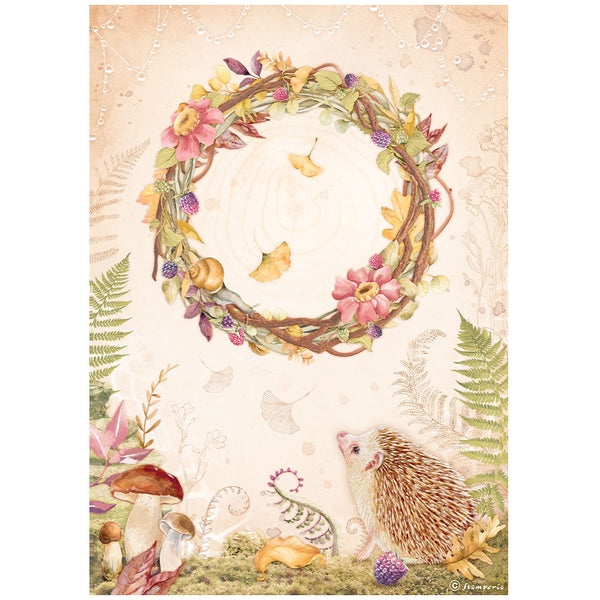 Stamperia Rice Paper Sheet A4, Woodland, Garland