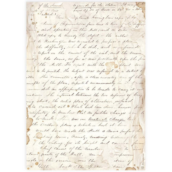 Stamperia Rice Paper Sheet A4, Handmade Letter