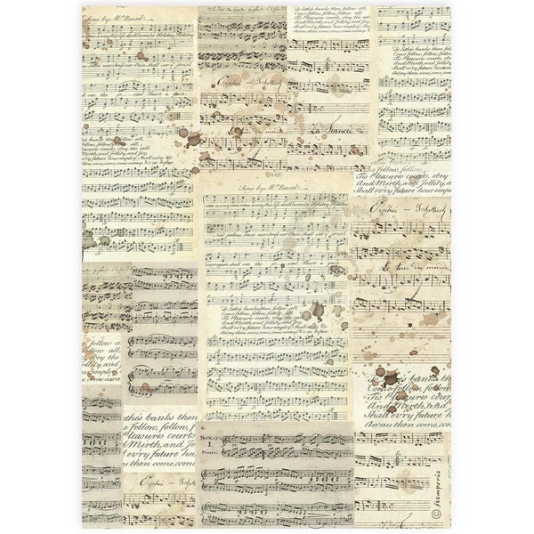 Stamperia Rice Paper Sheet A4, Music