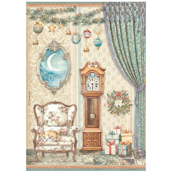 Stamperia Rice Paper Sheet A4, The Nutcracker Pendulum Clock And Chair