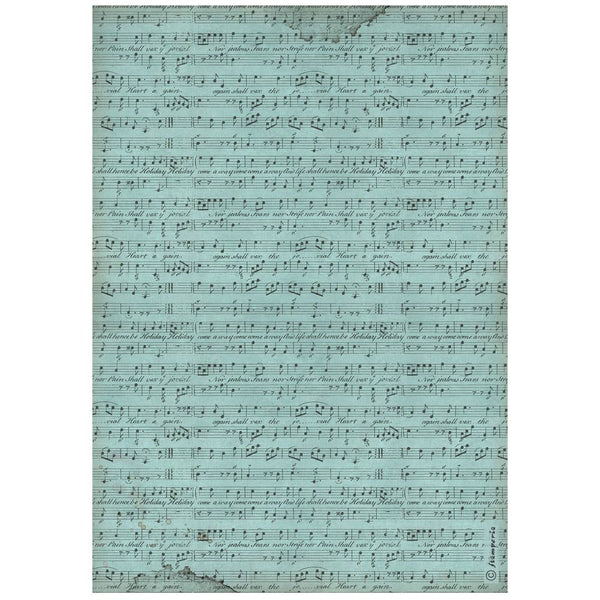 Stamperia Rice Paper Sheet A4, Music, Background Score
