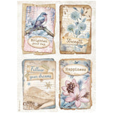 Stamperia Assorted Rice Paper A4 6/Sheets, Create Happiness Dewdrops
